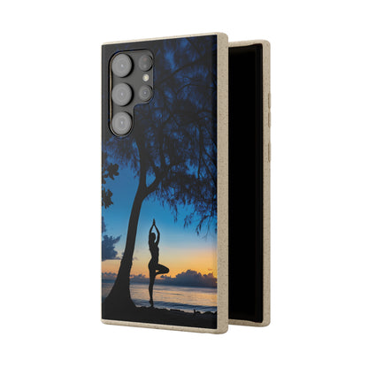 Yoga pose at Sunset on the beach Biodegradable Phone Case | iPhone / Samsung