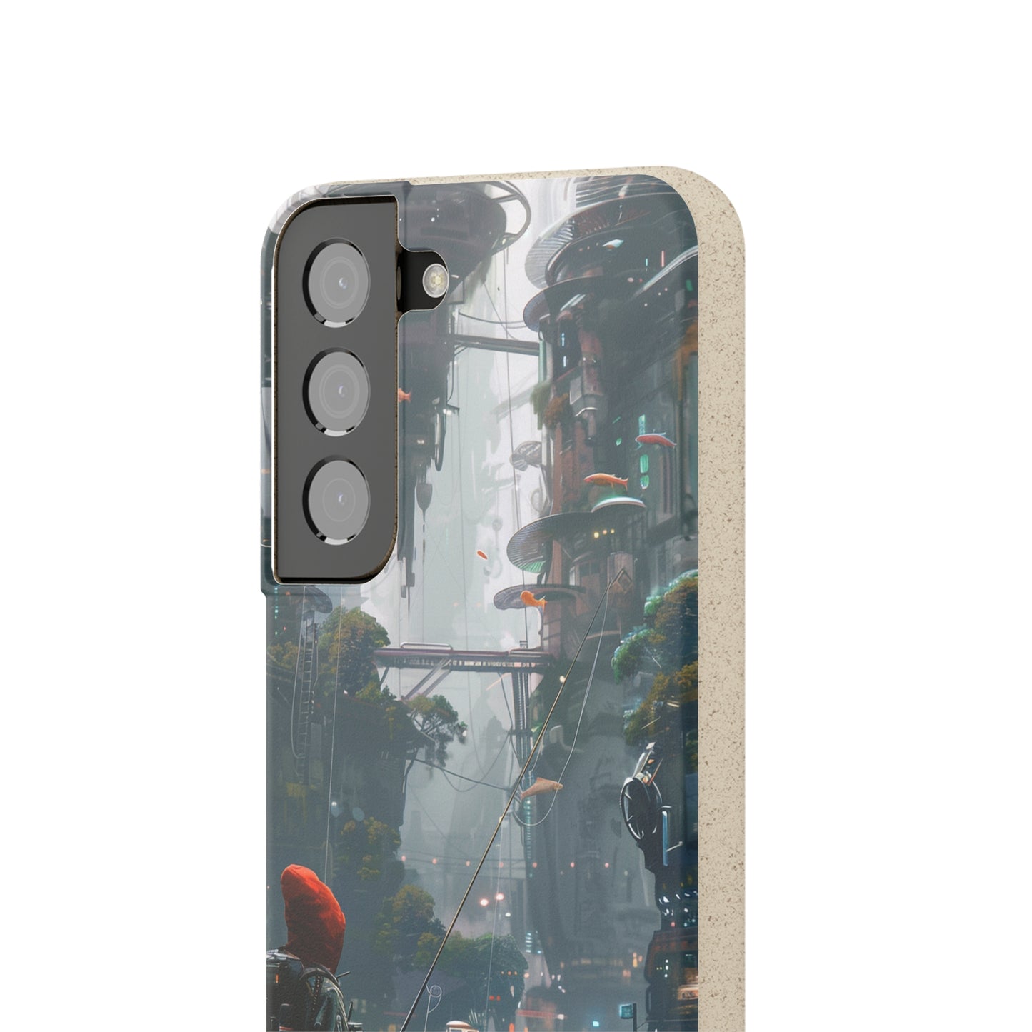 Cyberpunk style man fishing Biodegradable Phone Case | iPhone / Samsung