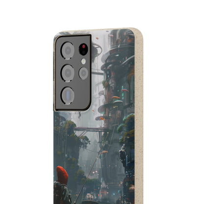 Cyberpunk style man fishing Biodegradable Phone Case | iPhone / Samsung