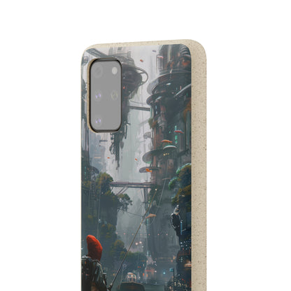 Cyberpunk style man fishing Biodegradable Phone Case | iPhone / Samsung