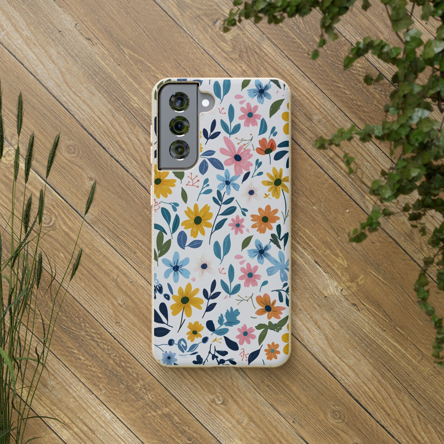 Pastel Flowers Biodegradable Phone Case | iPhone / Samsung