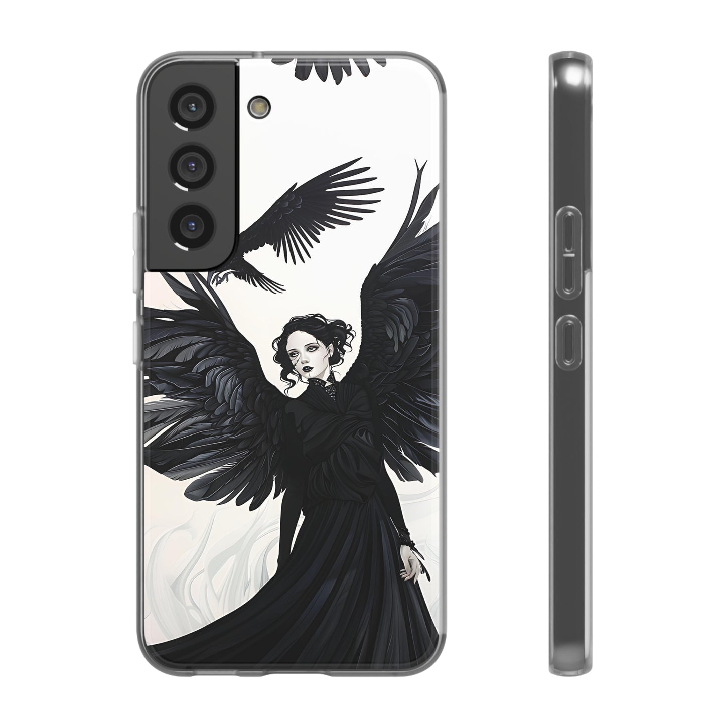 Gothic Woman and Raven Phone Case