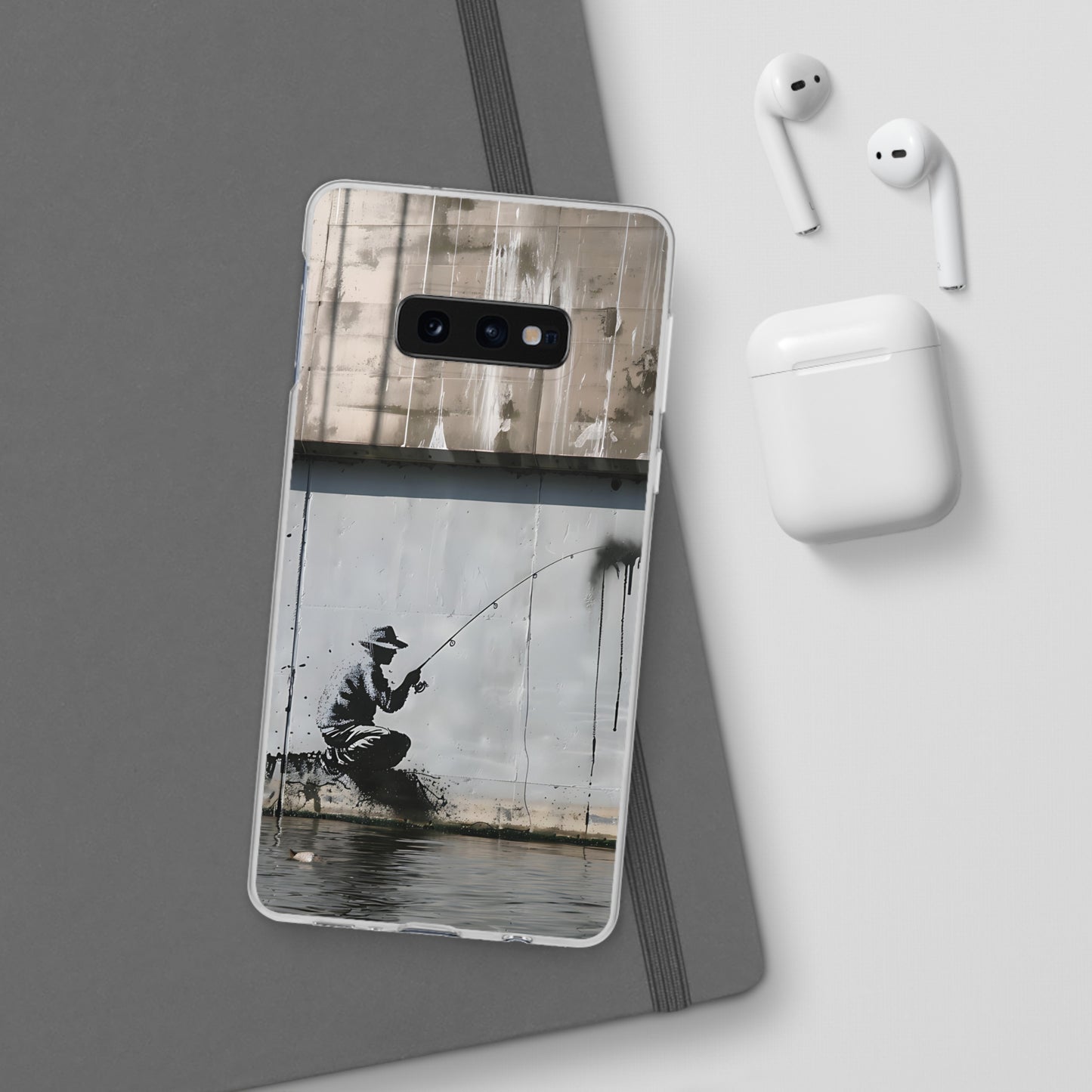 Banksy inspired man fishing | iPhone/Samsung | Slimline Phone Case