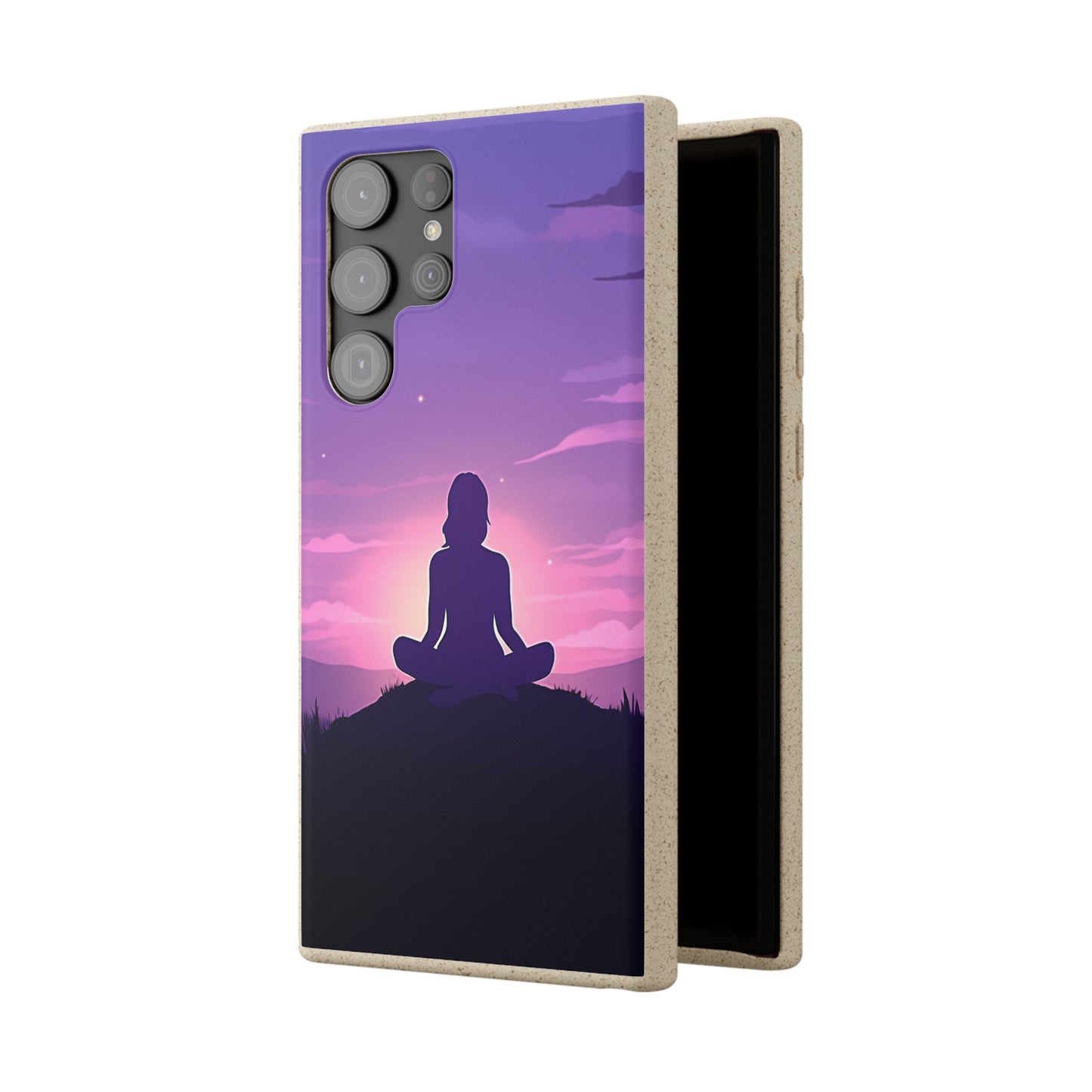 Yoga pose at Sunset lilac Biodegradable Phone Case | iPhone / Samsung