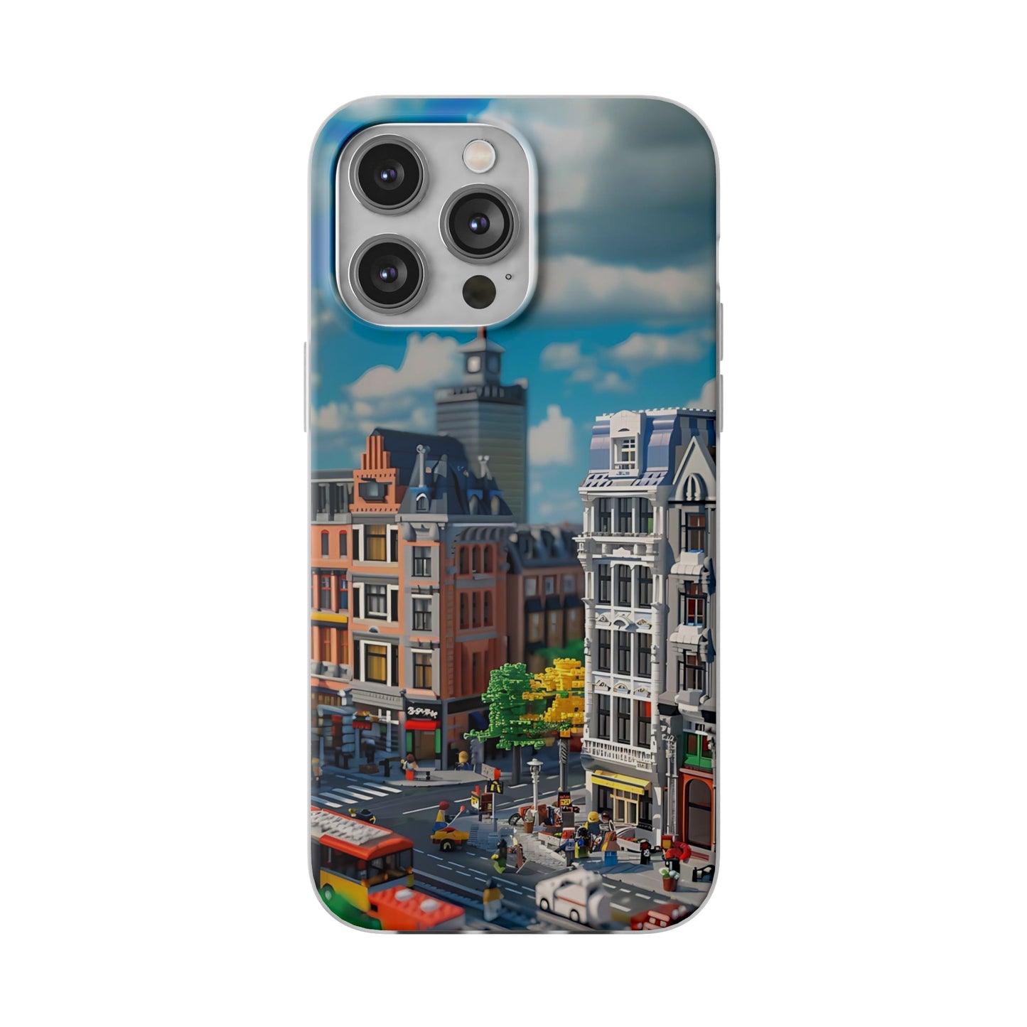 Lego style street scene protective phone case