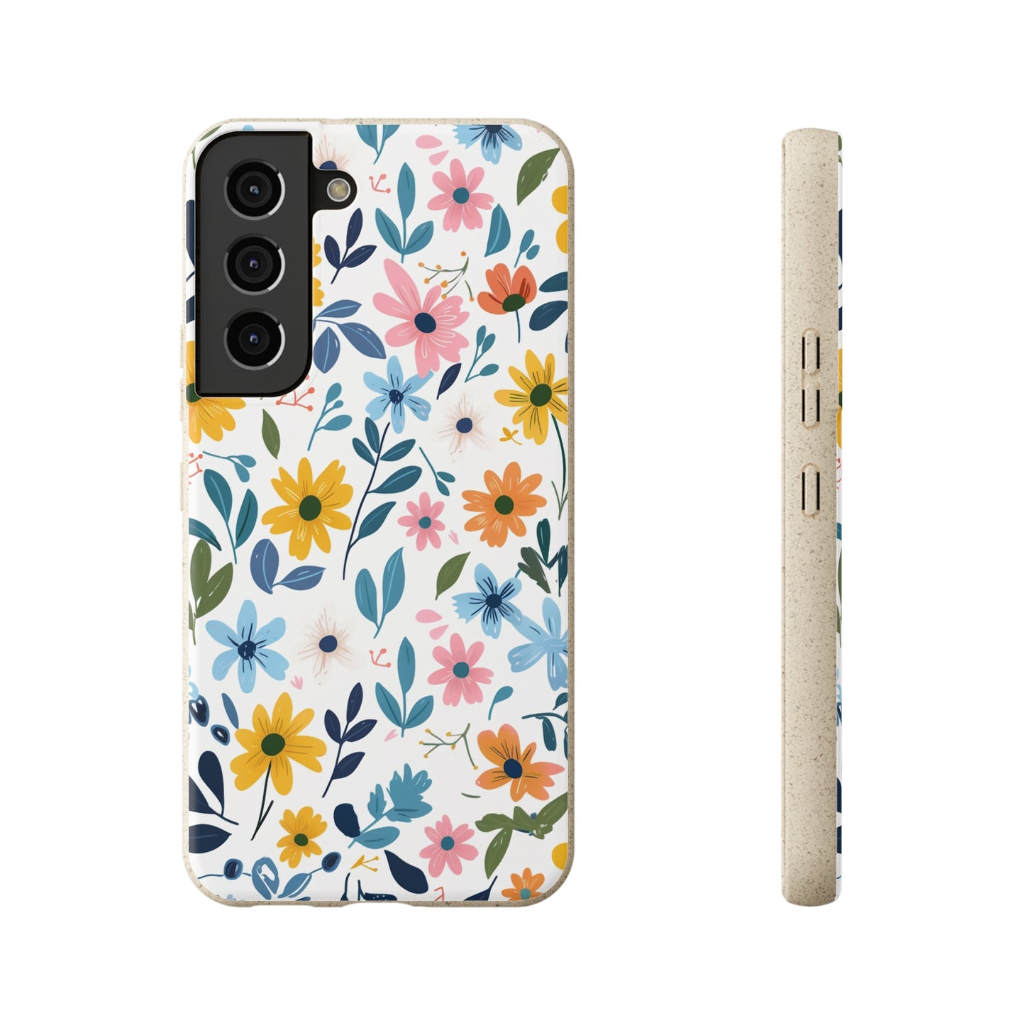 Pastel Flowers Biodegradable Phone Case | iPhone / Samsung