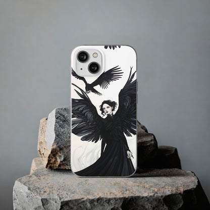 Gothic Woman and Raven Phone Case