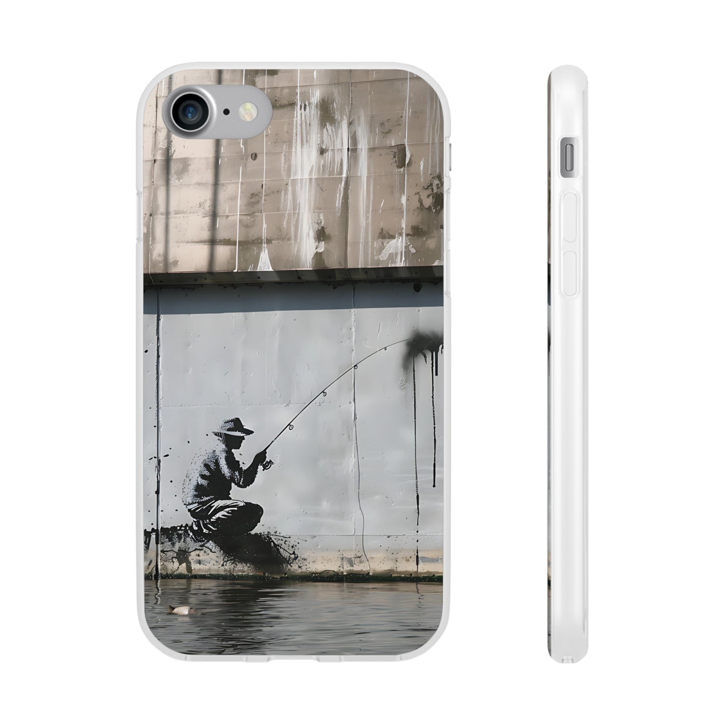 Banksy inspired man fishing | iPhone/Samsung | Slimline Phone Case