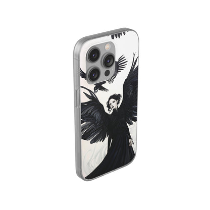 Gothic Woman and Raven Phone Case