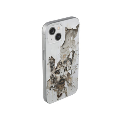 Vhils inspired grafitti Cat Phone Case