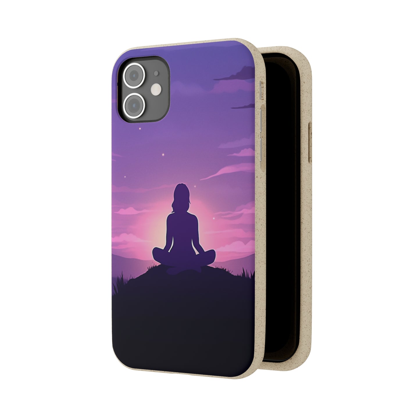 Yoga pose at Sunset lilac Biodegradable Phone Case | iPhone / Samsung