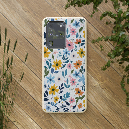 Pastel Flowers Biodegradable Phone Case | iPhone / Samsung