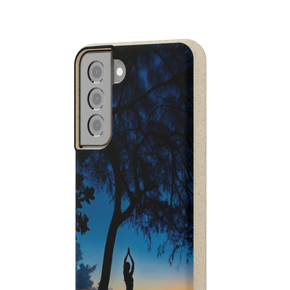 Yoga pose at Sunset on the beach Biodegradable Phone Case | iPhone / Samsung