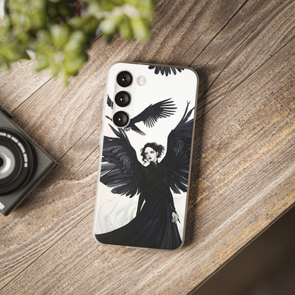 Gothic Woman and Raven Phone Case