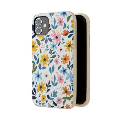 Pastel Flowers Biodegradable Phone Case | iPhone / Samsung