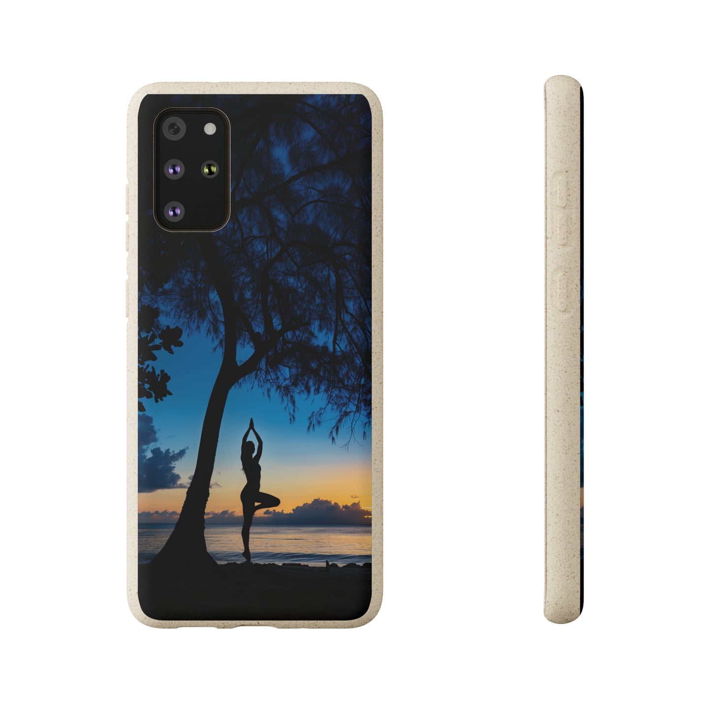 Yoga pose at Sunset on the beach Biodegradable Phone Case | iPhone / Samsung