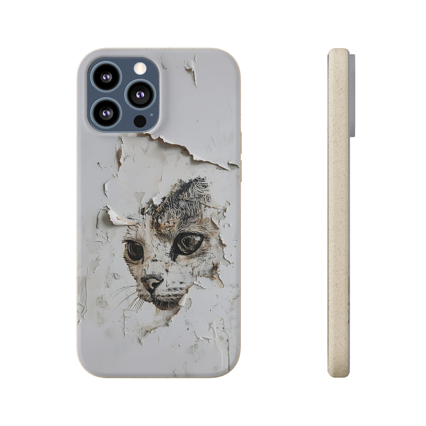 Vhils inspired Cat grafitti Biodegradable Phone Case | iPhone / Samsung