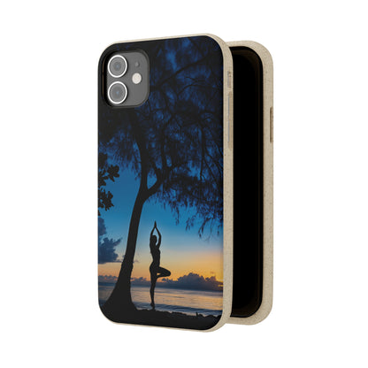 Yoga pose at Sunset on the beach Biodegradable Phone Case | iPhone / Samsung