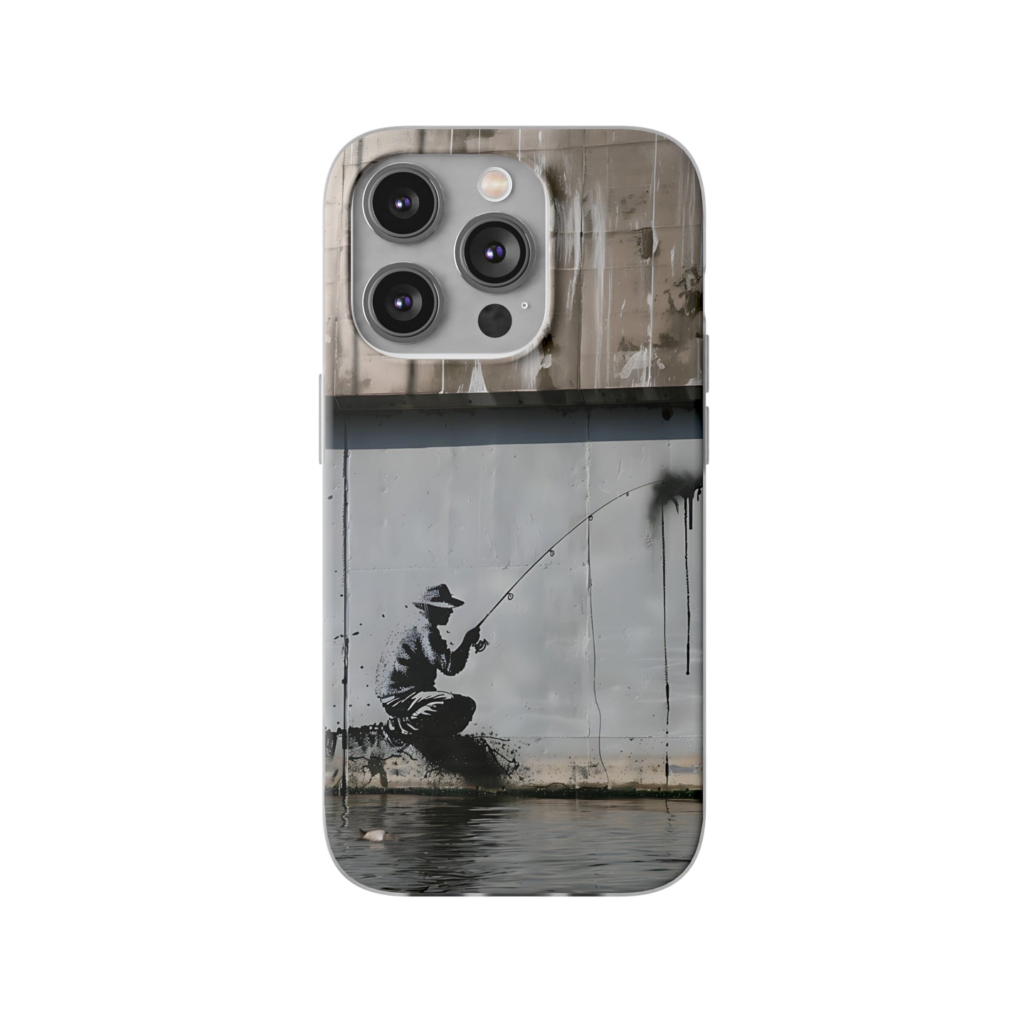 Banksy inspired man fishing | iPhone/Samsung | Slimline Phone Case