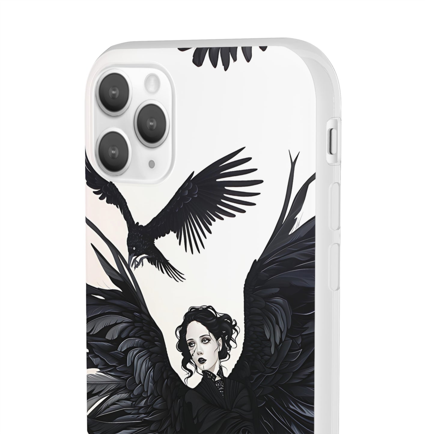 Gothic Woman and Raven Phone Case