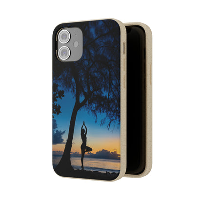 Yoga pose at Sunset on the beach Biodegradable Phone Case | iPhone / Samsung