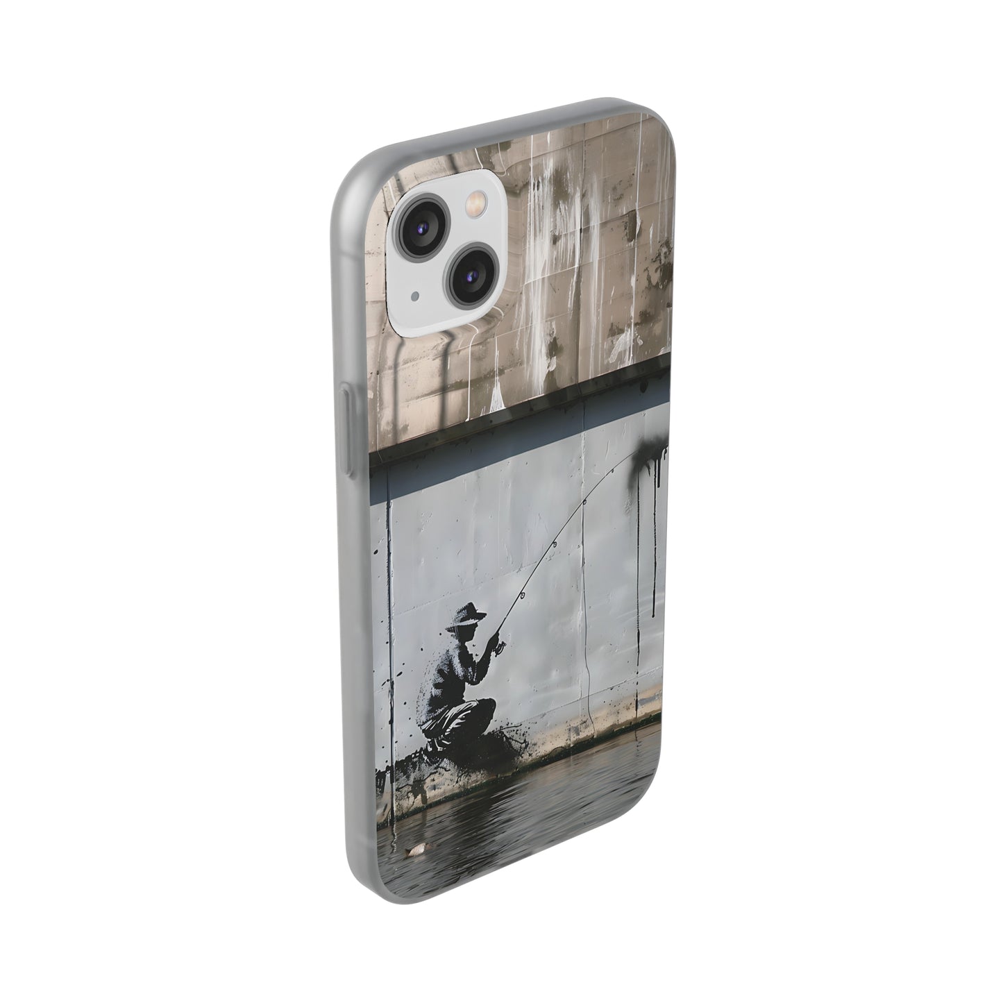 Banksy inspired man fishing | iPhone/Samsung | Slimline Phone Case