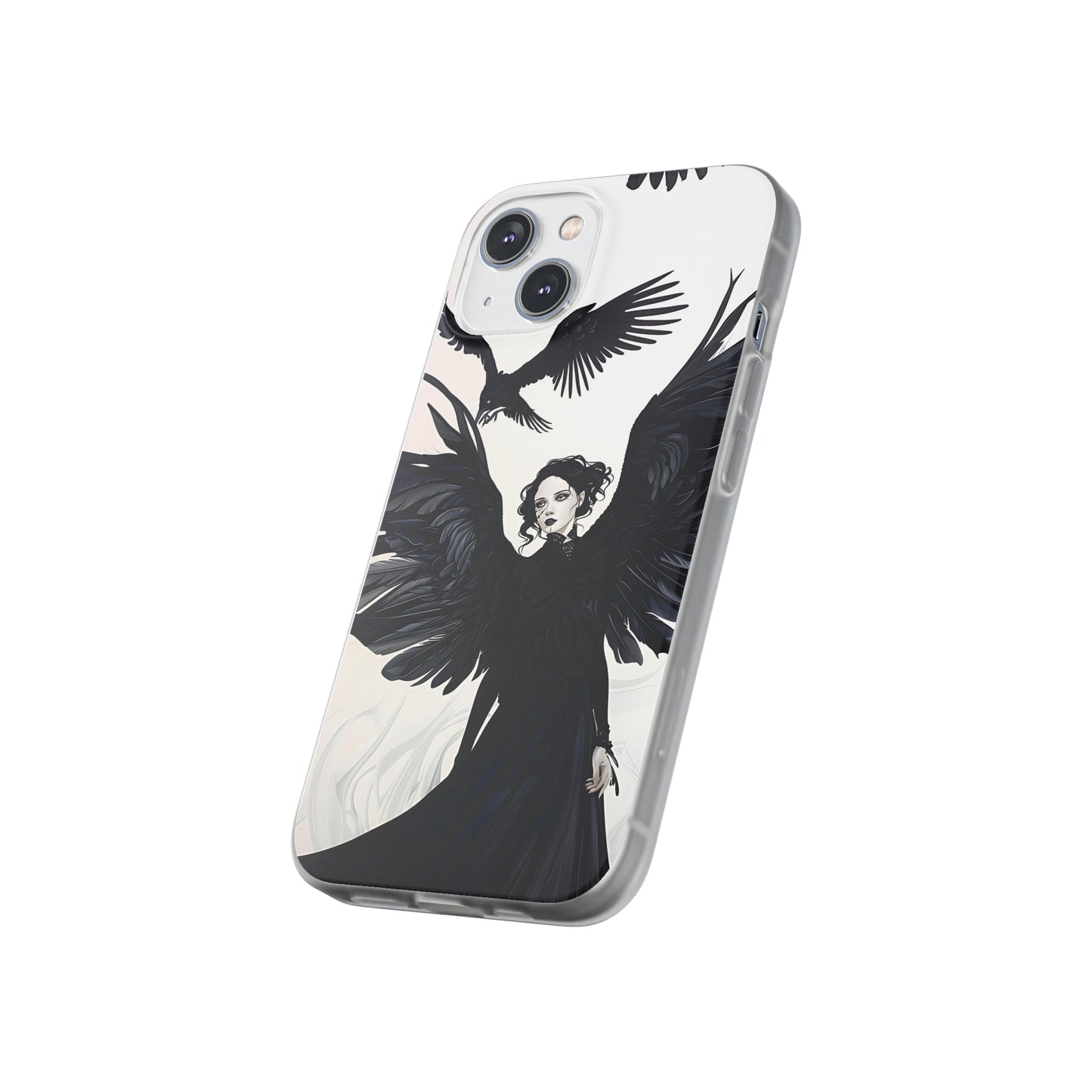 Gothic Woman and Raven Phone Case