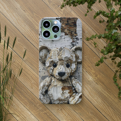 Vhils inspired Teddy Bear Biodegradable Phone Case | iPhone / Samsung