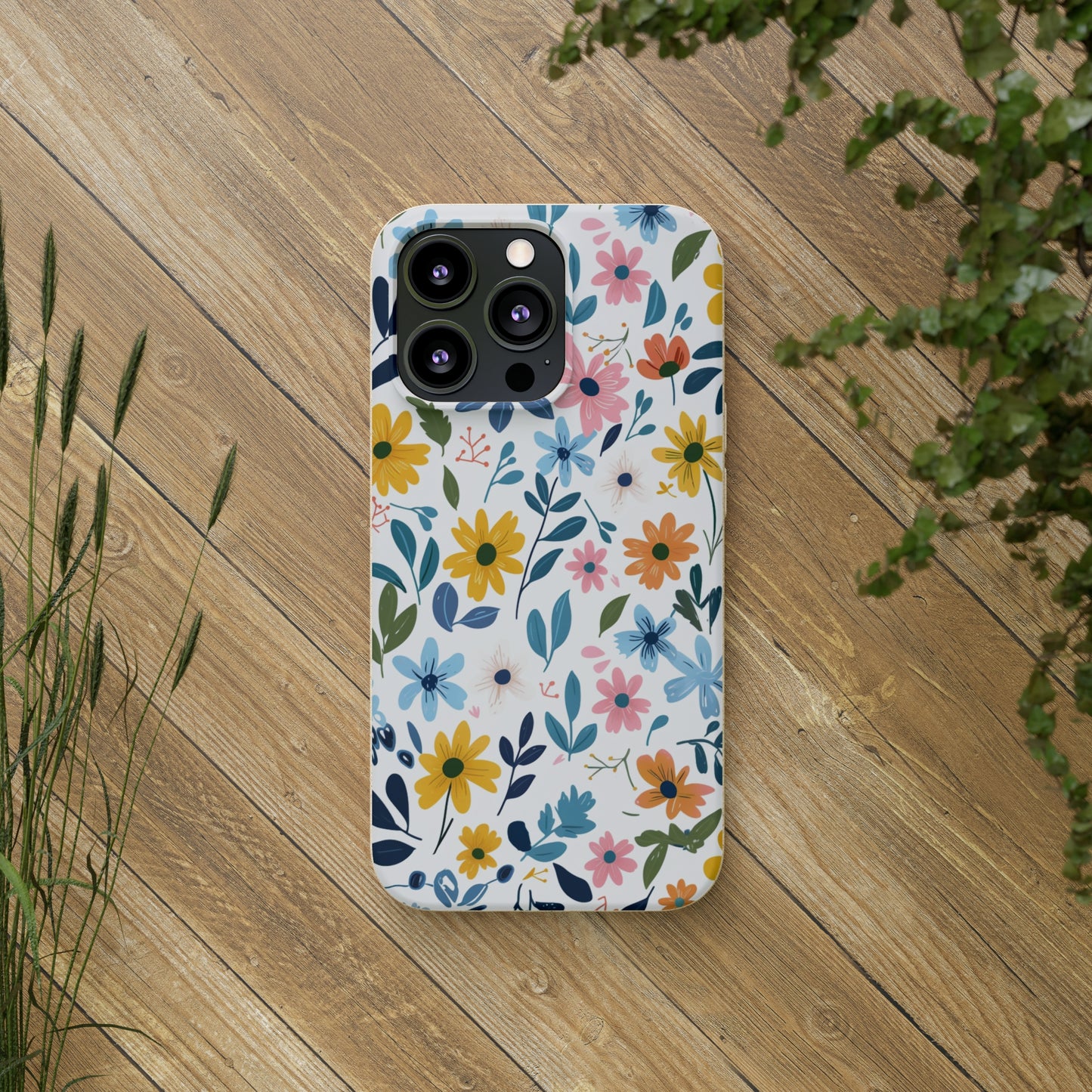 Pastel Flowers Biodegradable Phone Case | iPhone / Samsung