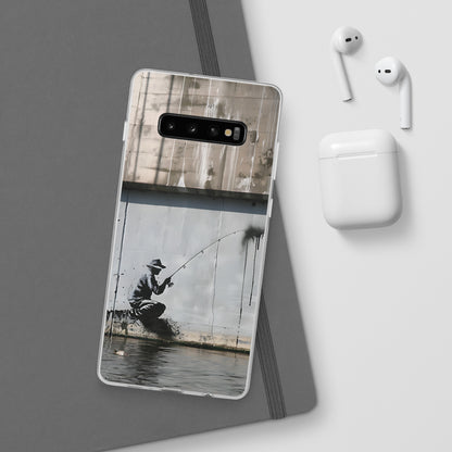 Banksy inspired man fishing | iPhone/Samsung | Slimline Phone Case