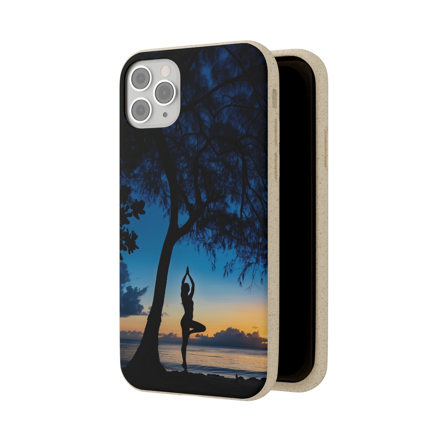 Yoga pose at Sunset on the beach Biodegradable Phone Case | iPhone / Samsung