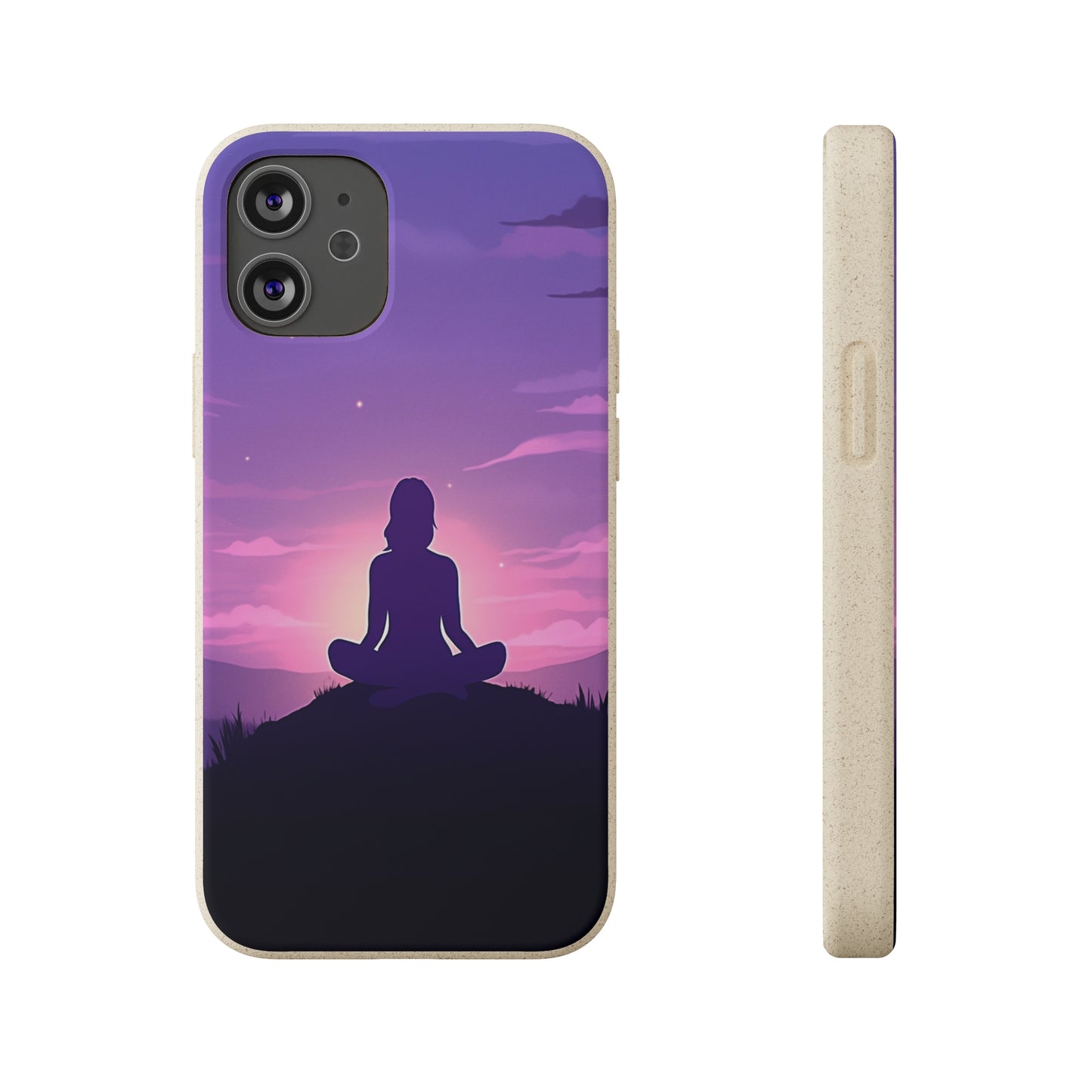 Yoga pose at Sunset lilac Biodegradable Phone Case | iPhone / Samsung