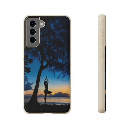 Yoga pose at Sunset on the beach Biodegradable Phone Case | iPhone / Samsung