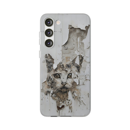 Vhils inspired grafitti Cat Phone Case