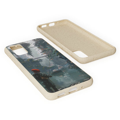 Cyberpunk style man fishing Biodegradable Phone Case | iPhone / Samsung