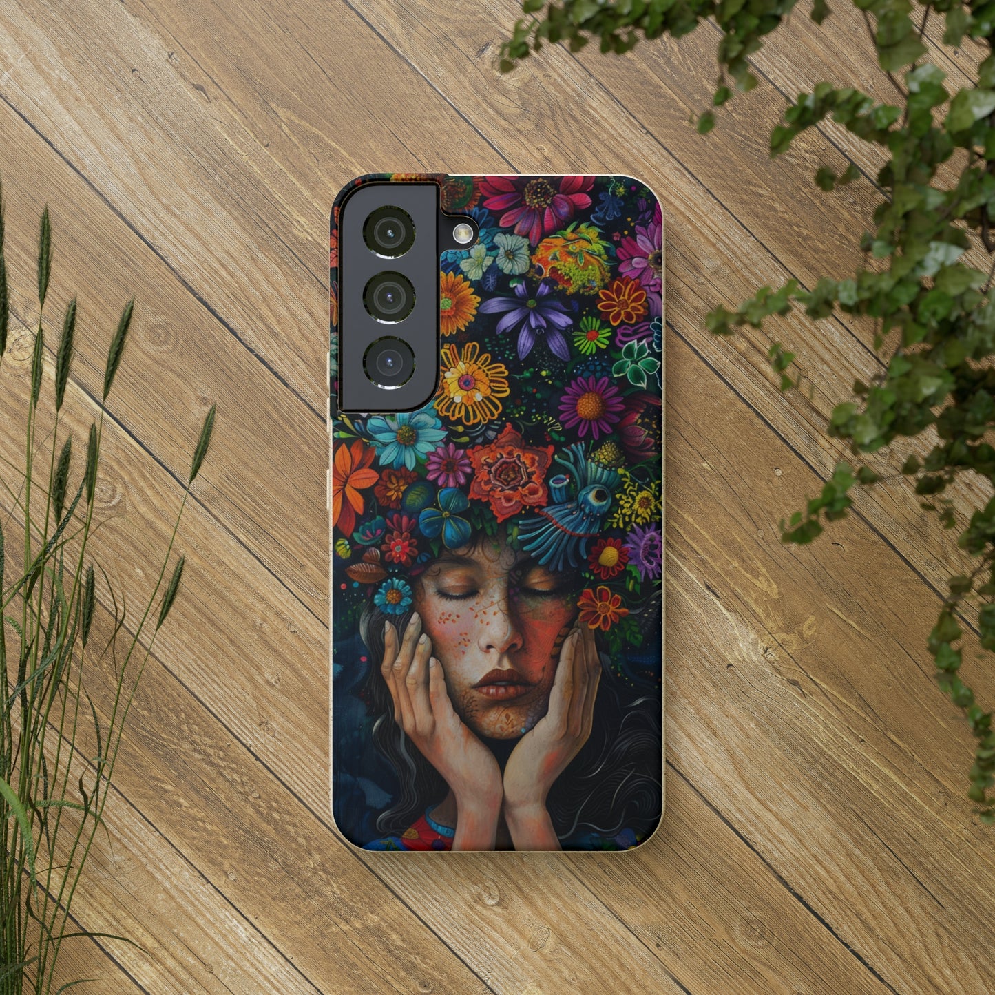 Flower woman Biodegradable Phone Case | iPhone / Samsung