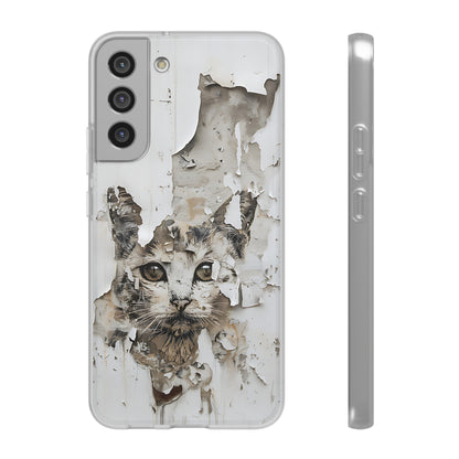 Vhils inspired grafitti Cat Phone Case