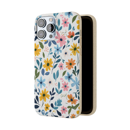 Pastel Flowers Biodegradable Phone Case | iPhone / Samsung