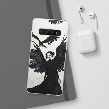 Gothic Woman and Raven Phone Case