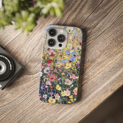 Damien Hirst Inspired Oil on Canvas Flowers | iPhone/Samsung | Slimline Phone Case