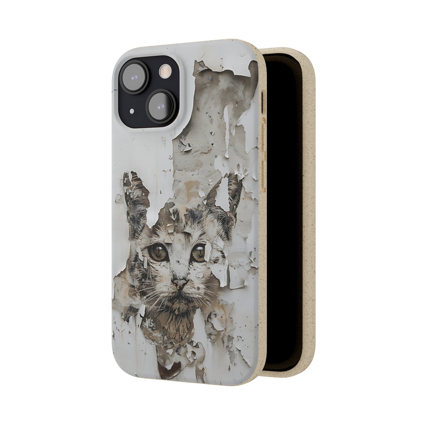 Vhils inspired Cat grafitti Biodegradable Phone Case | iPhone / Samsung