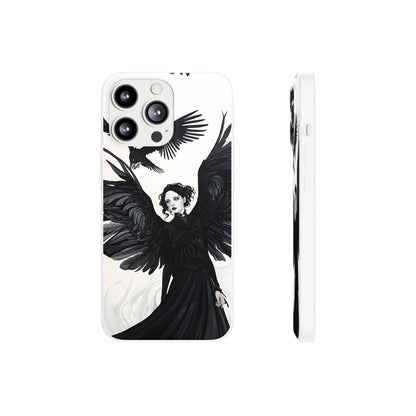 Gothic Woman and Raven Phone Case