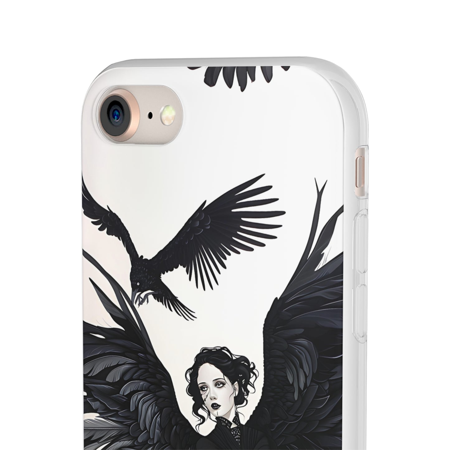 Gothic Woman and Raven Phone Case