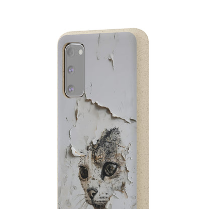 Vhils inspired Cat grafitti Biodegradable Phone Case | iPhone / Samsung