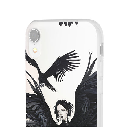 Gothic Woman and Raven Phone Case