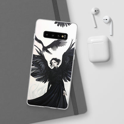 Gothic Woman and Raven Phone Case