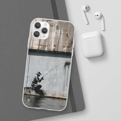 Banksy inspired man fishing | iPhone/Samsung | Slimline Phone Case