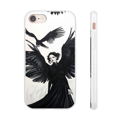 Gothic Woman and Raven Phone Case