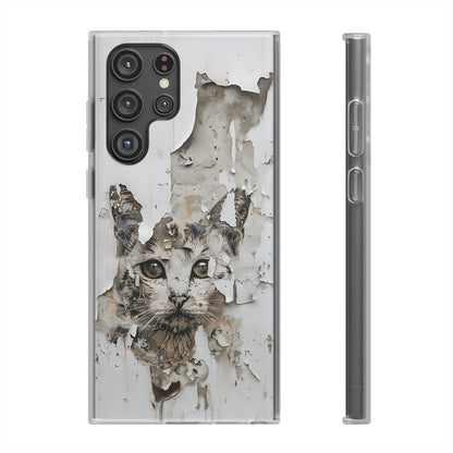 Vhils inspired grafitti Cat Phone Case