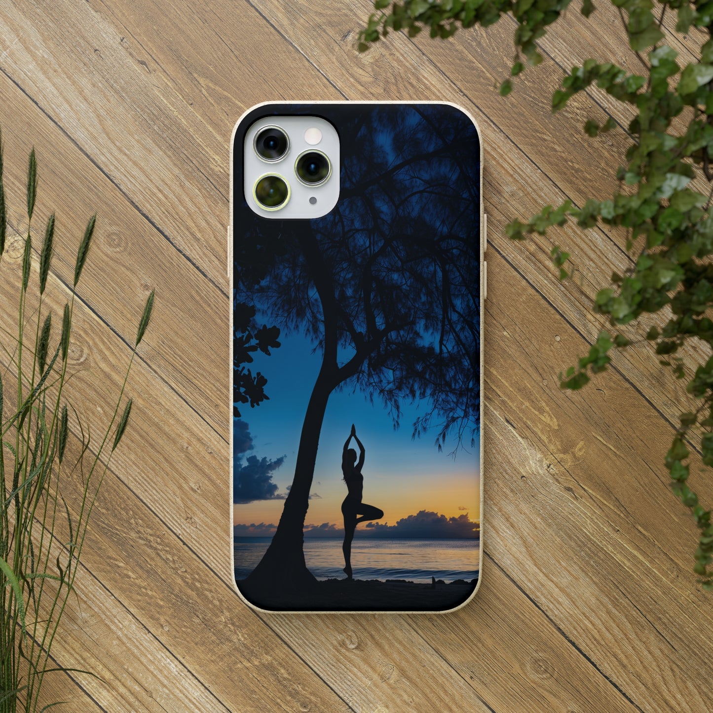 Yoga pose at Sunset on the beach Biodegradable Phone Case | iPhone / Samsung